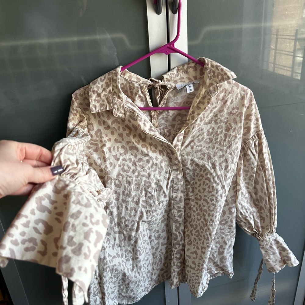 Leopard Print Blouse Top Shop